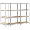 vidaXL 4-Layer Storage Shelves 3 pcs Silver Steel&Engineered Wood