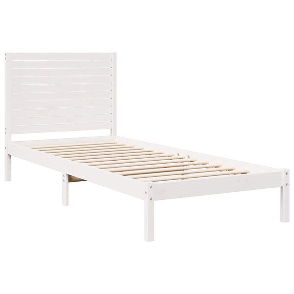 vidaXL Extra Long Bed Frame without Mattress White 90x220 cm Solid Wood