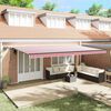vidaXL Retractable Awning Manual Red and white 600 x 300 cm Fabric