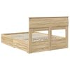 vidaXL Bed Frame with Drawer Sonoma Oak 150 x 200 cm Engineered Wood