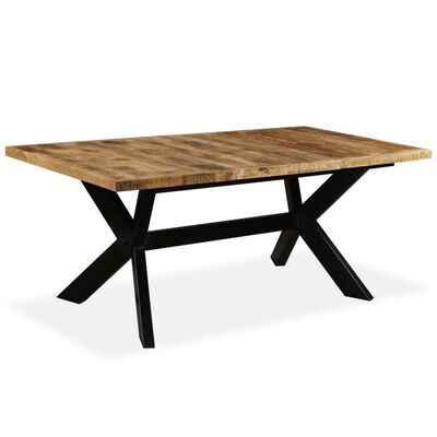 vidaXL Dining Table Solid Mango Wood and Steel Cross 180 cm
