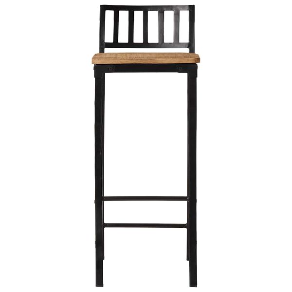 vidaXL 3 Piece Bar Set Solid Rough Wood Mango and Metal