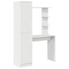 vidaXL Desk with Shelf with Storage with Door 2 pcs White