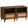 vidaXL Bedside Cabinet 2 pcs Brown 40 x 33 x 46 cm Solid Acacia wood