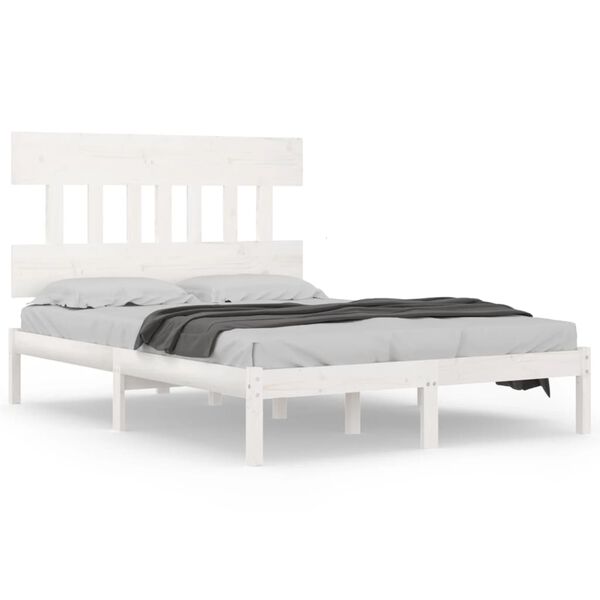 vidaXL Bed Frame without Mattress White 120x200 cm Solid Wood