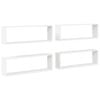 vidaXL Wall Cube Shelves 4 pcs White 80x15x26,5 cm Engineered Wood