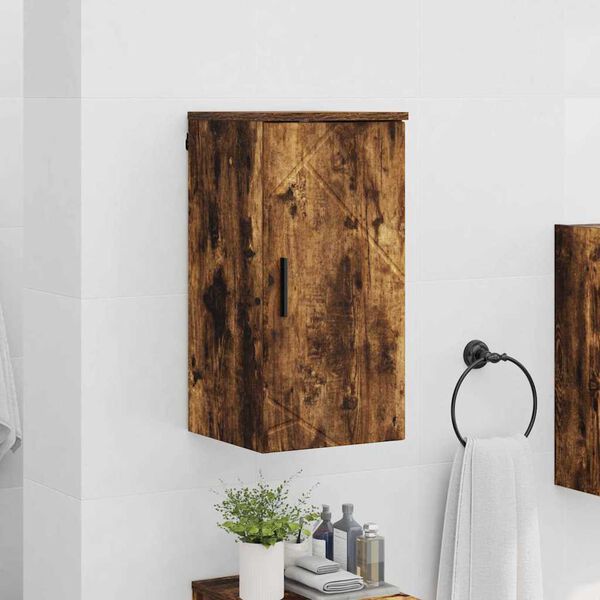 vidaXL Bathroom Cabinet Wall-mounted Smoked Oak 30 x 31.5 x 61 cm