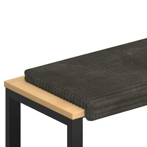 vidaXL Bench Cushion Plush Corduroy Anthracite Depth 35 cm