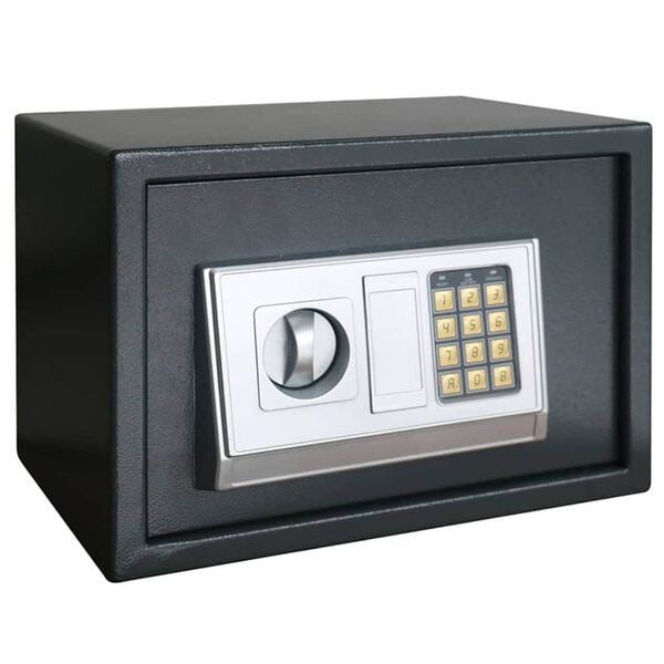 vidaXL Digital Safe with Lock Dark grey 35 x 25 x 25 cm Steel