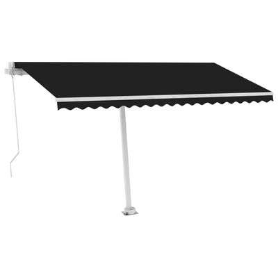 vidaXL Manual Retractable Awning with LED 400x350 cm Anthracite