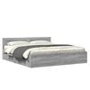 vidaXL Bed Frame with Headboard without Mattress Grey Sonoma 180x200 cm Super King