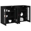 vidaXL Wall Cabinets 2 pcs Black Oak 69.5 x 34 x 90 cm Engineered Wood