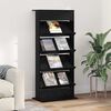vidaXL Magazine Rack Black Oak 70 x 41 x 156 cm Engineered Wood