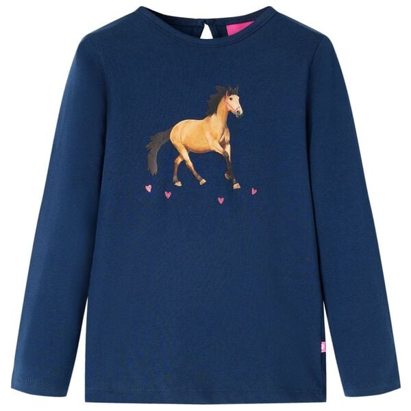 Kids' T-shirt with Long Sleeves Navy Blue 116