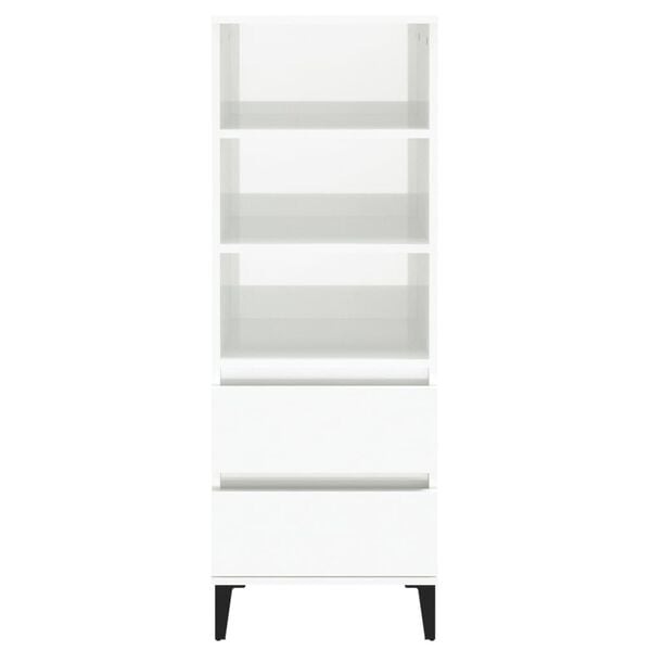 vidaXL Highboard High Gloss White 40x36x110 cm Engineered Wood