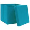 vidaXL Storage Boxes with Covers 10 pcs 28x28x28 cm Baby Blue