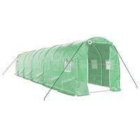 vidaXL Greenhouse with Steel Frame Green 20 m² 10x2x2 m