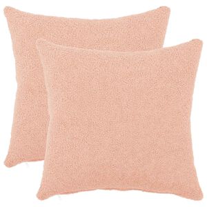 vidaXL Cushion Cover 2 pcs HEERLEN Pink 35 x 35 cm Boucl&eacute;