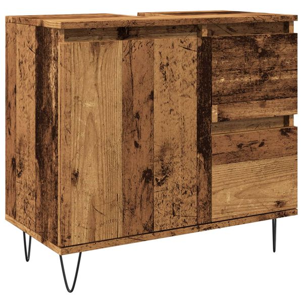 vidaXL Sink Cabinet Old Wood 65x33x60 cm Engineered Wood