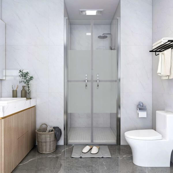 vidaXL Shower Door Half Frosted ESG 76x190 cm