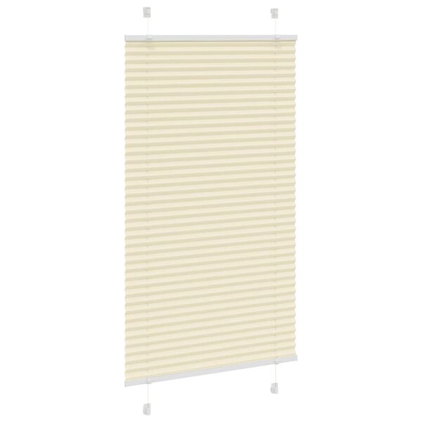 vidaXL Pleated Blind Cream 80x100 cm Fabric Width 79.4 cm Polyester