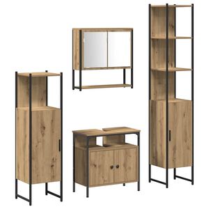 vidaXL Bathroom Furniture Set 4 pcs Artisan oak Engineered wood