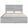 vidaXL Bed Frame with Drawer Grey Sonoma 140 x 190 cm Engineer Wood