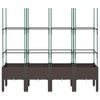 vidaXL Garden Planter with Trellis Brown 160x40x142.5 cm PP