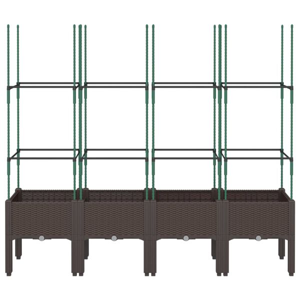 vidaXL Garden Planter with Trellis Brown 160x40x142.5 cm PP