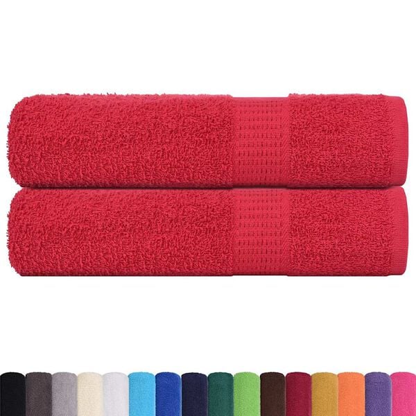 vidaXL Bath Towels "FROGN" 2 pcs Red 100x150 cm 360 gsm