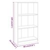 vidaXL Book Cabinet Smoked Oak 60x24x109 cm Engineered Wood