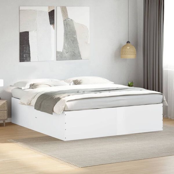 vidaXL Bed Frame without Mattress White 180x200 cm Super King