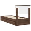 vidaXL Storage Bed with Drawer Brown Oak 75 x 190 cm Engineered Wood