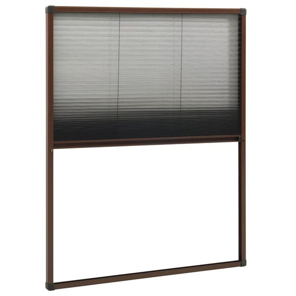 vidaXL Plisse Insect Screen for Windows Aluminium Brown 60x80 cm