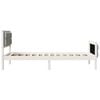 vidaXL Bed Frame with Headboard Light Grey 90 x 200 cm Solid Pine Wood