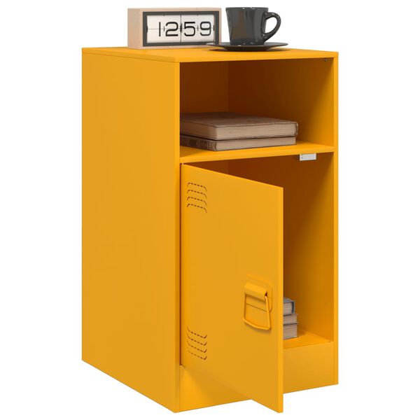 vidaXL Bedside Cabinets 2 pcs Mustard Yellow 34.5x39x62 cm Steel