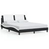 vidaXL Bed Frame with LED without Mattress "Zadar" Black and White 160x200 cm