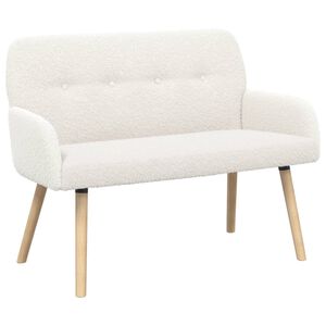 vidaXL 2 Seater Sofa with Solid Wood Legs Cream Boucl&eacute;