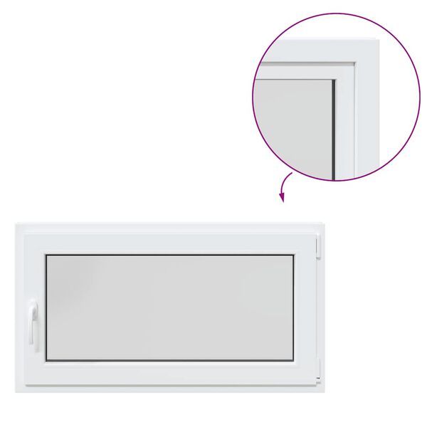 vidaXL Basement Window "RISOR" 110x50 cm Tilt&Turn DIN Right White