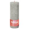 Bolsius Rustic Pillar Candles Shine 4 pcs 190x68 mm Sandy Grey