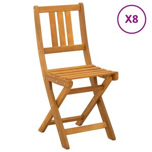 vidaXL Garden Chair 8 pcs Natural Solid Acacia Wood