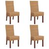 vidaXL Dining Chairs 4 pcs Brown Natural Rattan