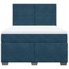 vidaXL Box Spring Bed with Mattress Blue 140x190 cm Velvet