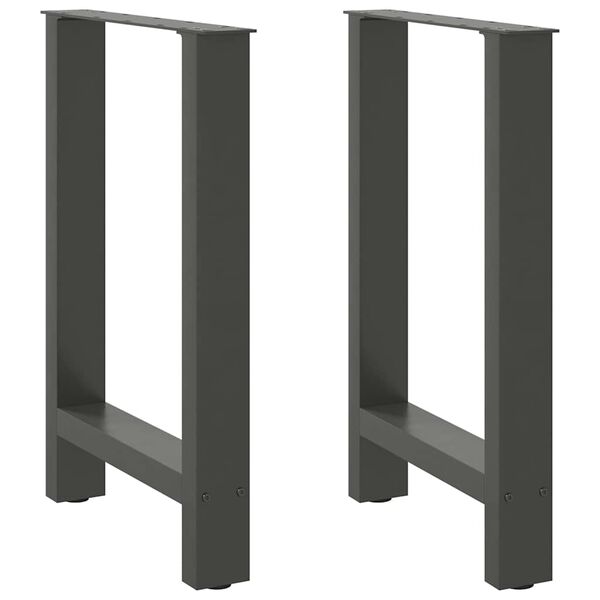 vidaXL Dining Table Legs Anthracite 2 pcs 60x(72-73) cm Steel