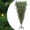 vidaXL Upside-down Artificial Pre-lit Christmas Tree with Ball Set PVC