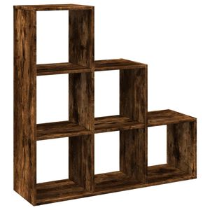 vidaXL Room Divider Bookcase&nbsp;3-Tier&nbsp;Smoked Oak 99x29x99 cm Engineered Wood