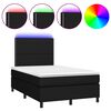 vidaXL Box Spring Bed with Mattress&LED Black 120x200 cm Fabric