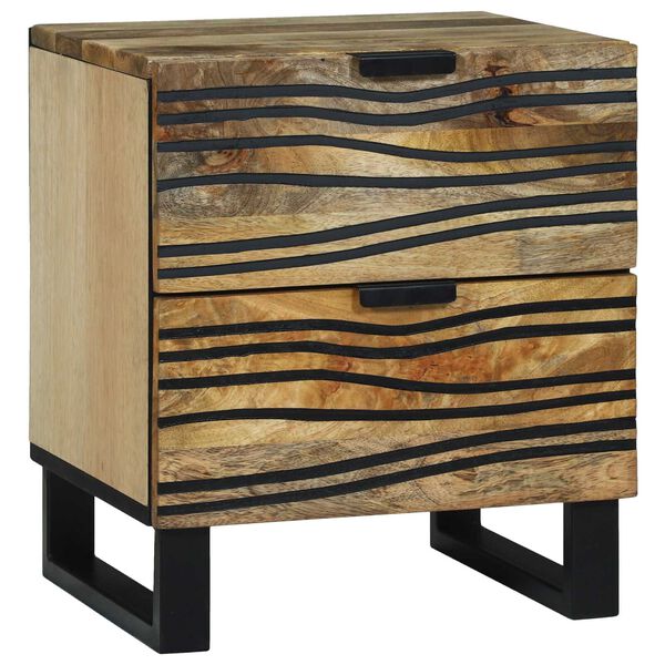 vidaXL Bedside Cabinet 2 pcs Brown 40 x 33 x 46 cm Solid Acacia wood