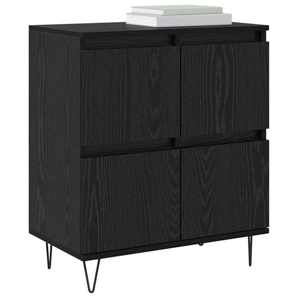 vidaXL Sideboards 2 pcs Black oak 120 x 35 x 70 cm Engineered wood