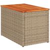 vidaXL Garden Side Tables 2pcs Beige 55x34x37cm Poly Rattan Solid Wood